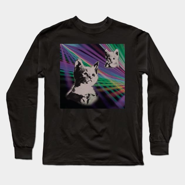 Cat on We Have Lasers Long Sleeve T-Shirt by TooCoolUnicorn